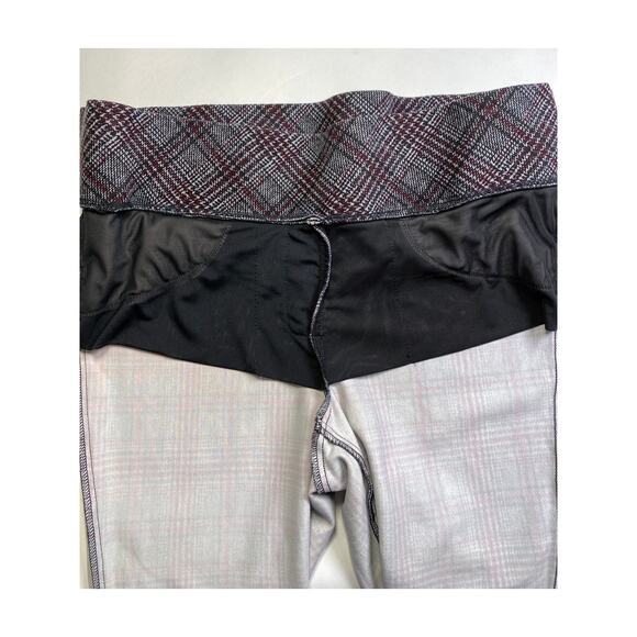 Pixie Skinny Luxe Ponte High Rise Pants Herringbone Plaid Gray Size 2X Pockets - Picture 8 of 10